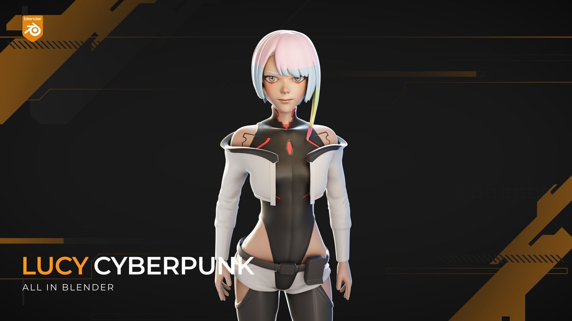 Lucy Cyberpunk Edgerunners 3D Model Character 3D model_5