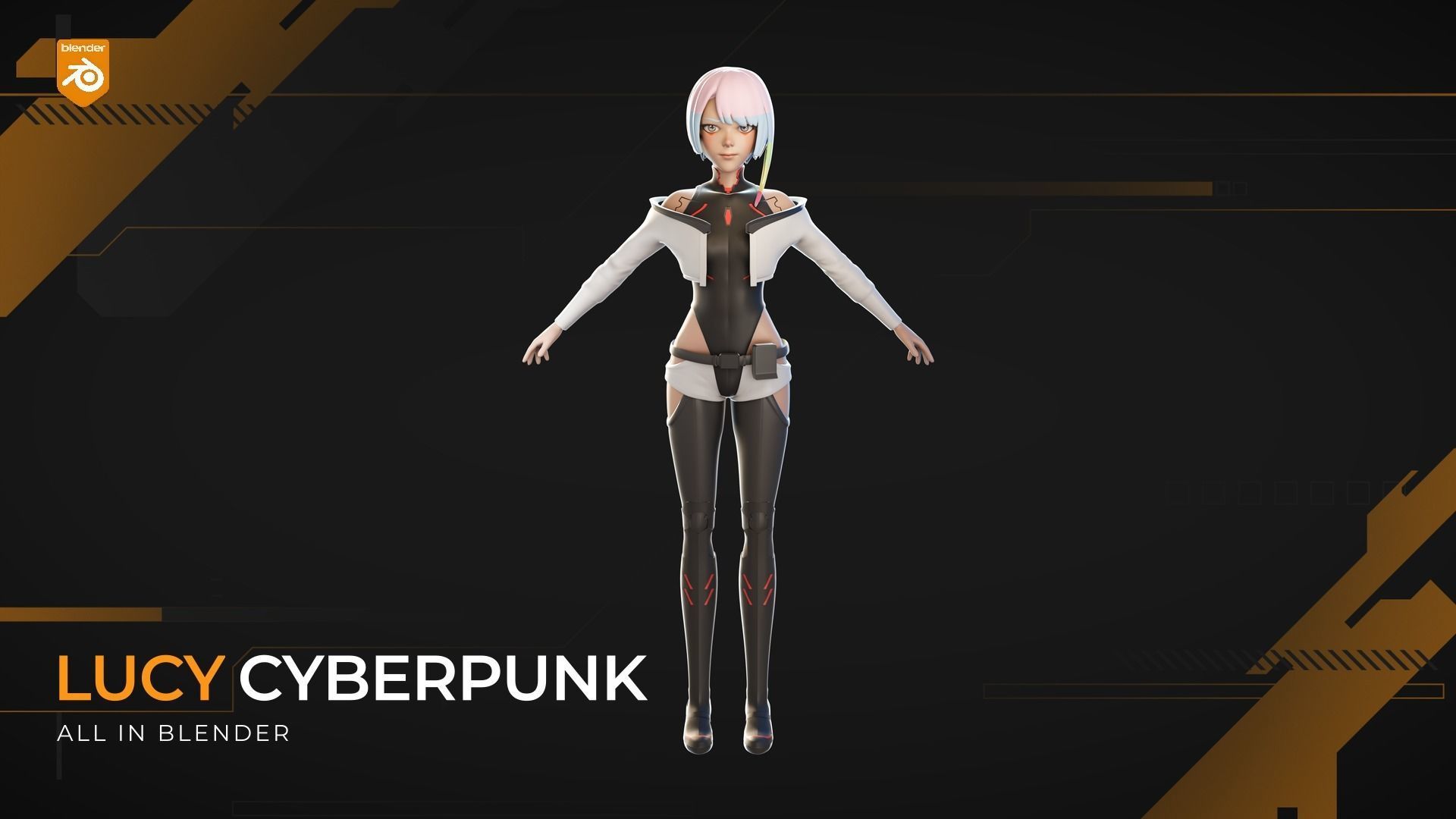 Lucy Cyberpunk Edgerunners 3D Model Character 3D model_6