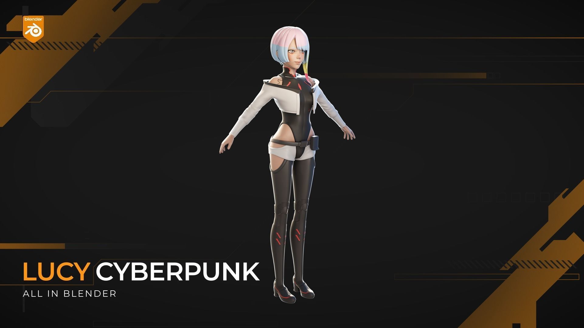 Lucy Cyberpunk Edgerunners 3D Model Character 3D model_7