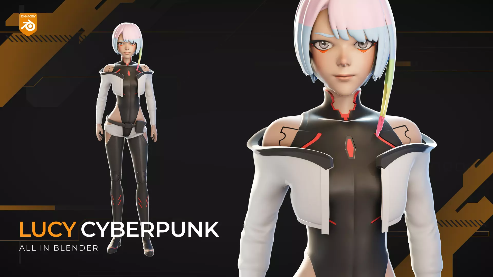 Lucy Cyberpunk Edgerunners 3D Model Character 3D model_0