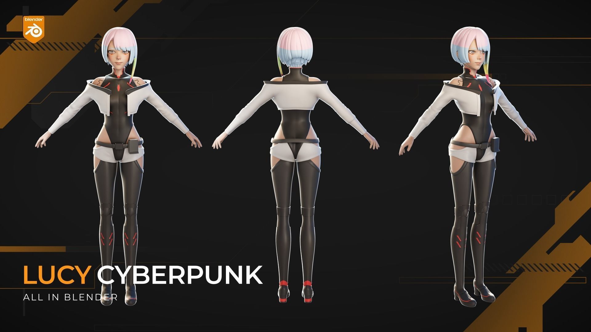 Lucy Cyberpunk Edgerunners 3D Model Character 3D model_2