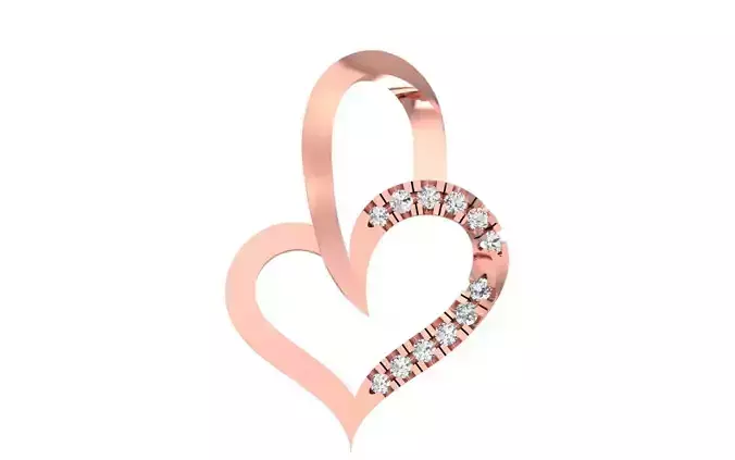 Women Heart Pendant Charm 3dm STL OBJ FBX Render Details