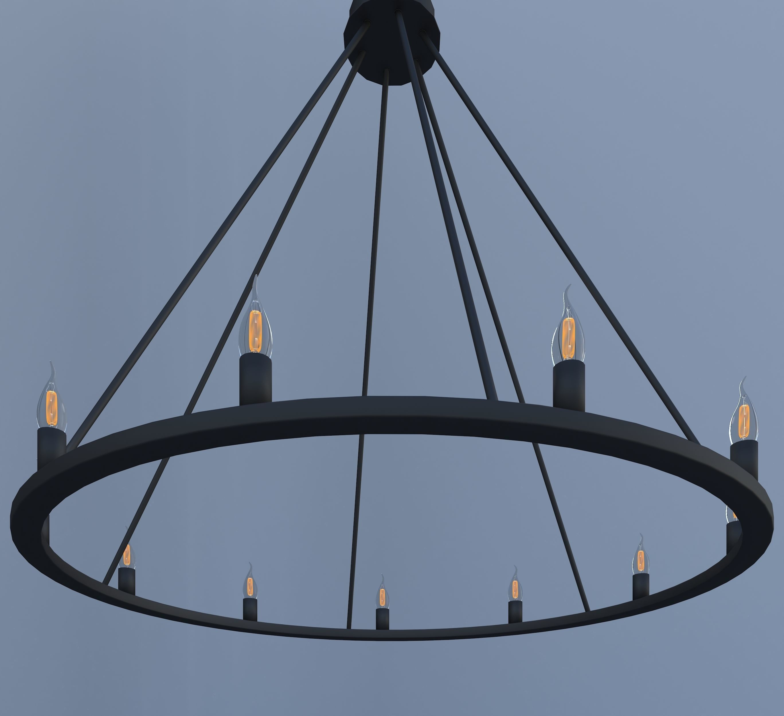 Chandelier with six candle holders 3D model_5