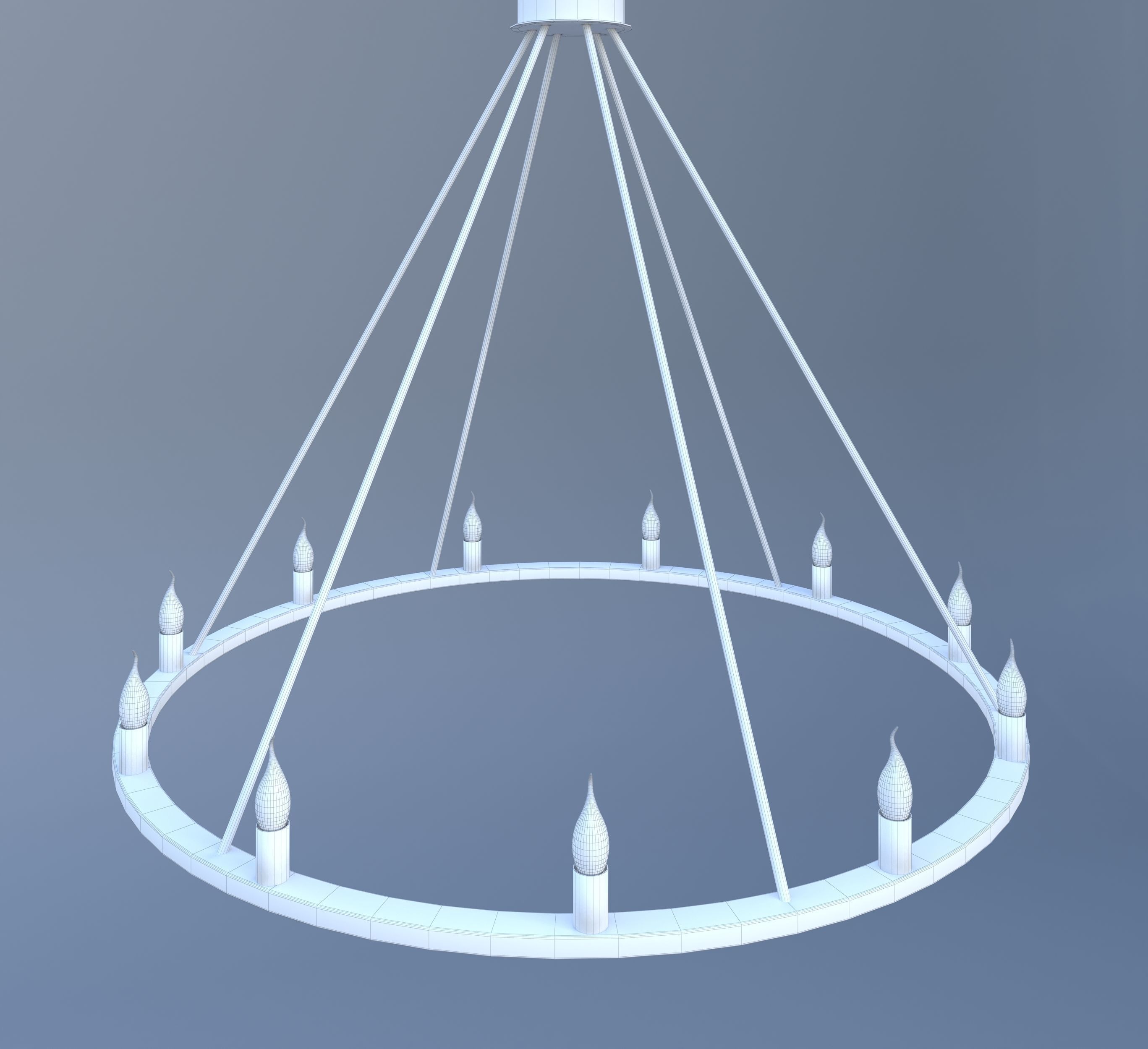 Chandelier with six candle holders 3D model_10