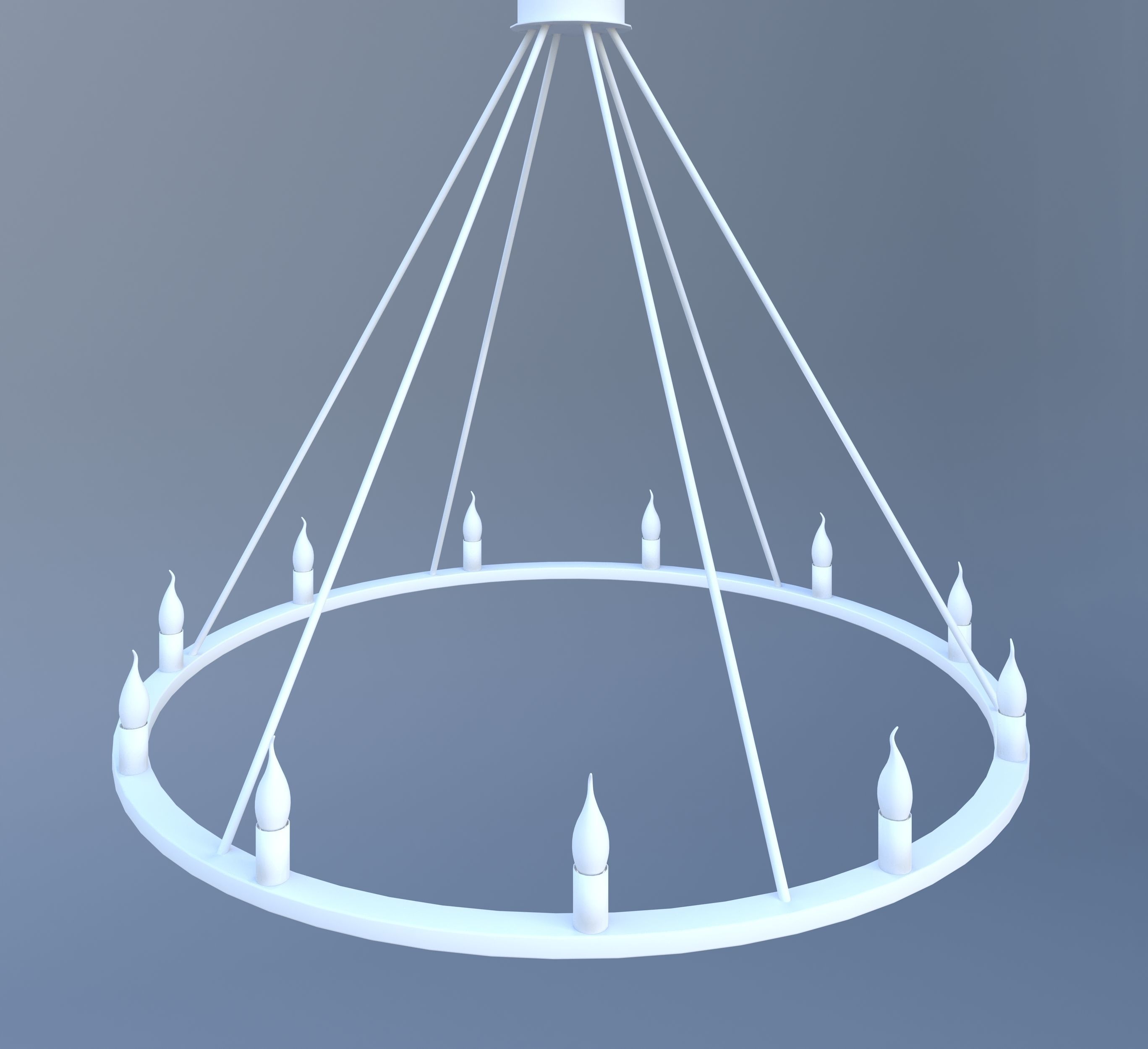 Chandelier with six candle holders 3D model_9