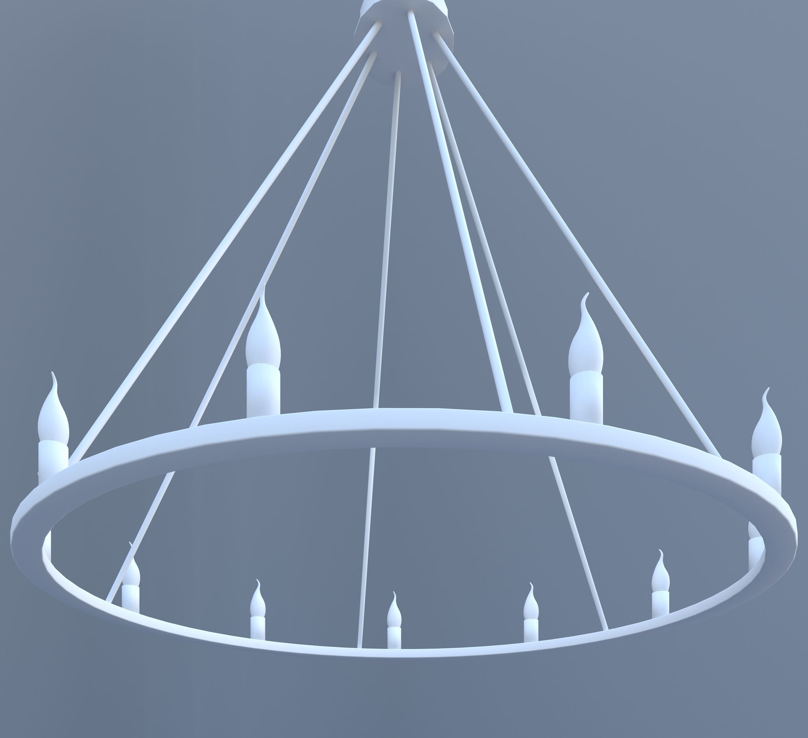 Chandelier with six candle holders 3D model_3