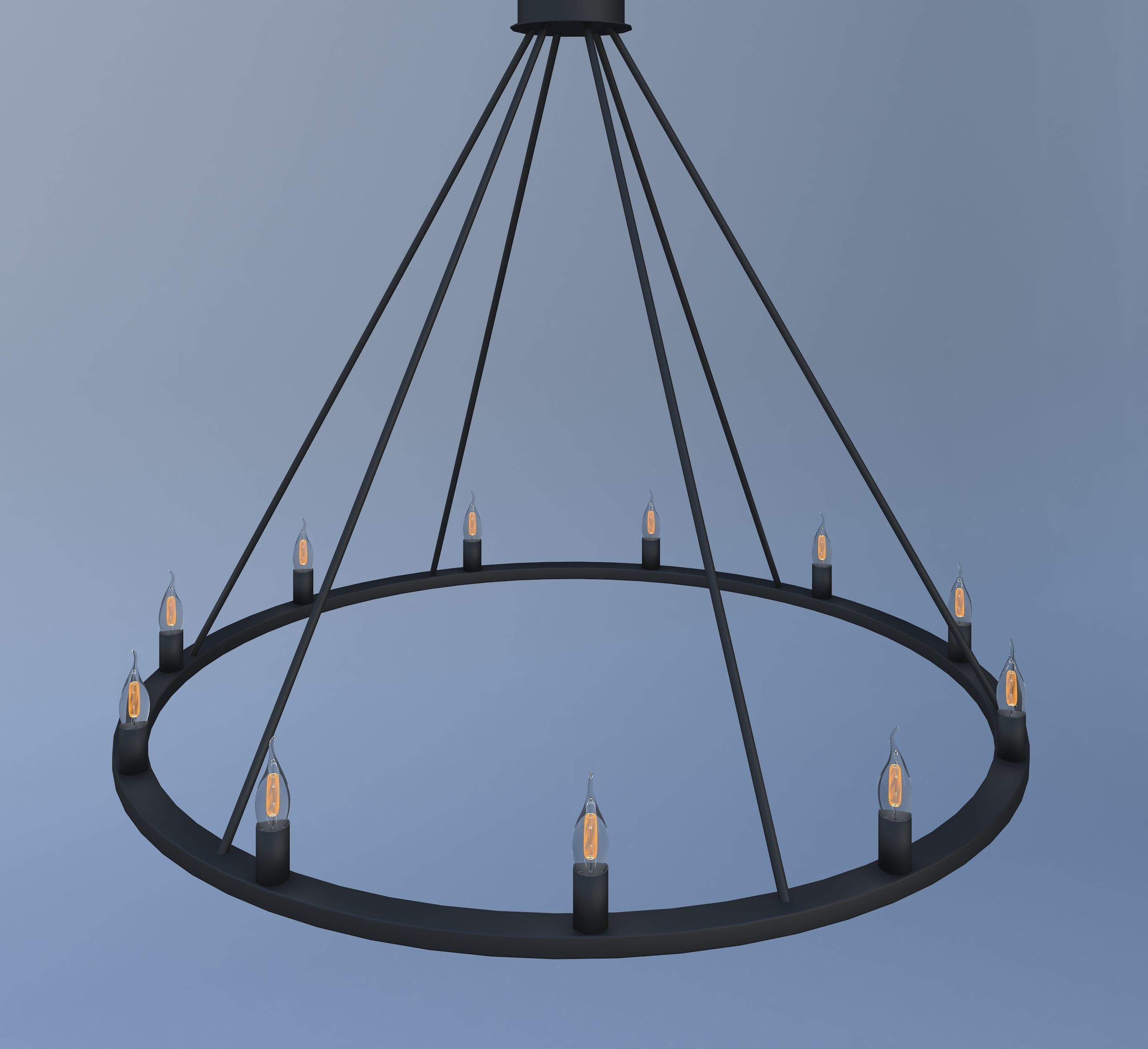 Chandelier with six candle holders 3D model_11
