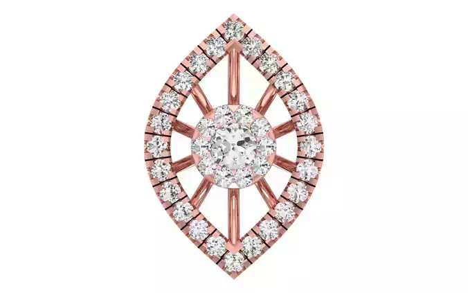 Women Marquise Pendant 3dm STL OBJ FBX Render Details