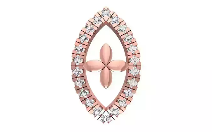 Women Marquise Pendant 3dm STL OBJ FBX Render Details
