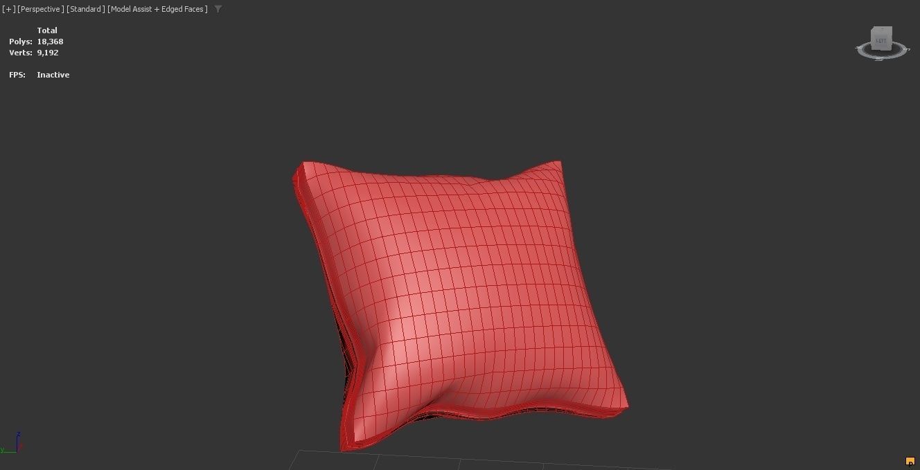 chair and pillow  Low-poly 3D model_1