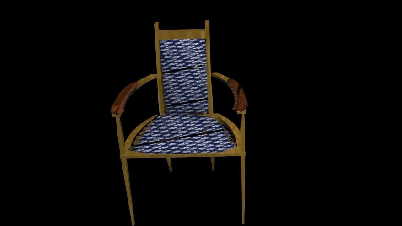 chair and pillow  Low-poly 3D model_3