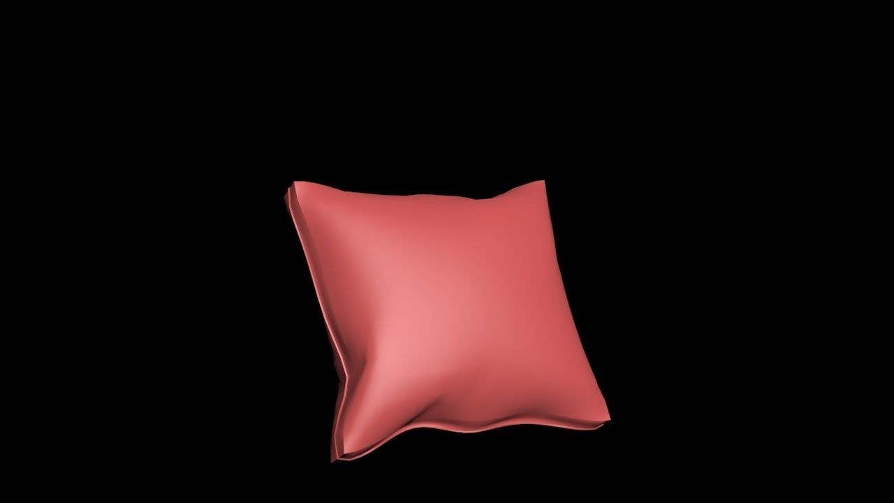 chair and pillow  Low-poly 3D model_2