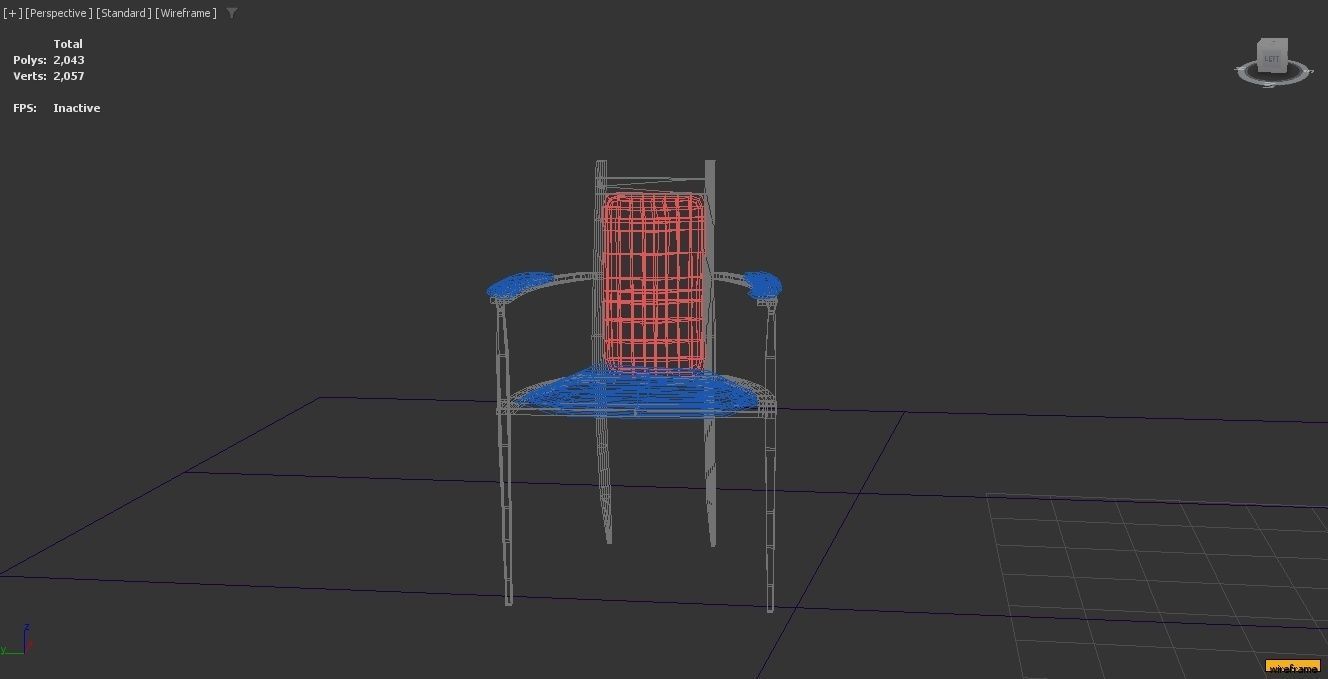 chair and pillow  Low-poly 3D model_4