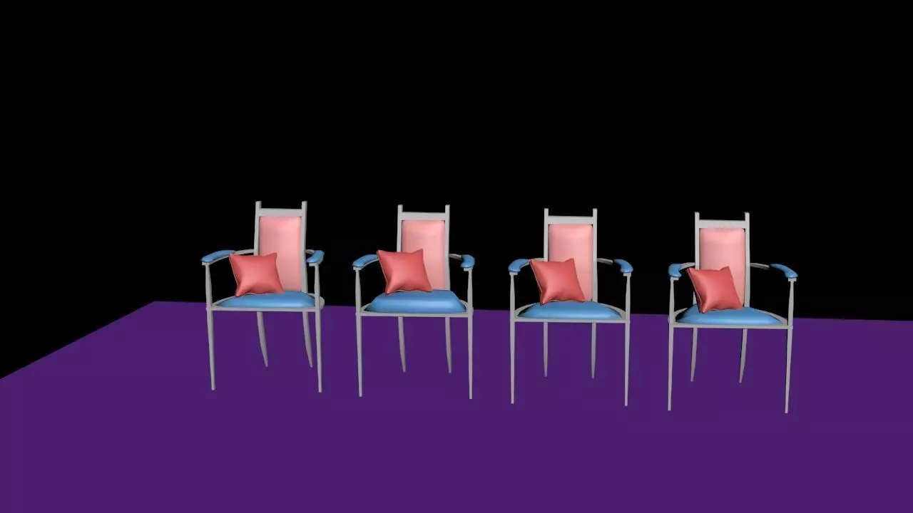 chair and pillow  Low-poly 3D model_0