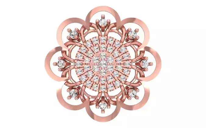 Women Round Pendant 3dm STL OBJ FBX Render Details