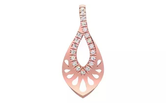 Women Bridal Pendant 3dm STL OBJ FBX Render Details 3D print model