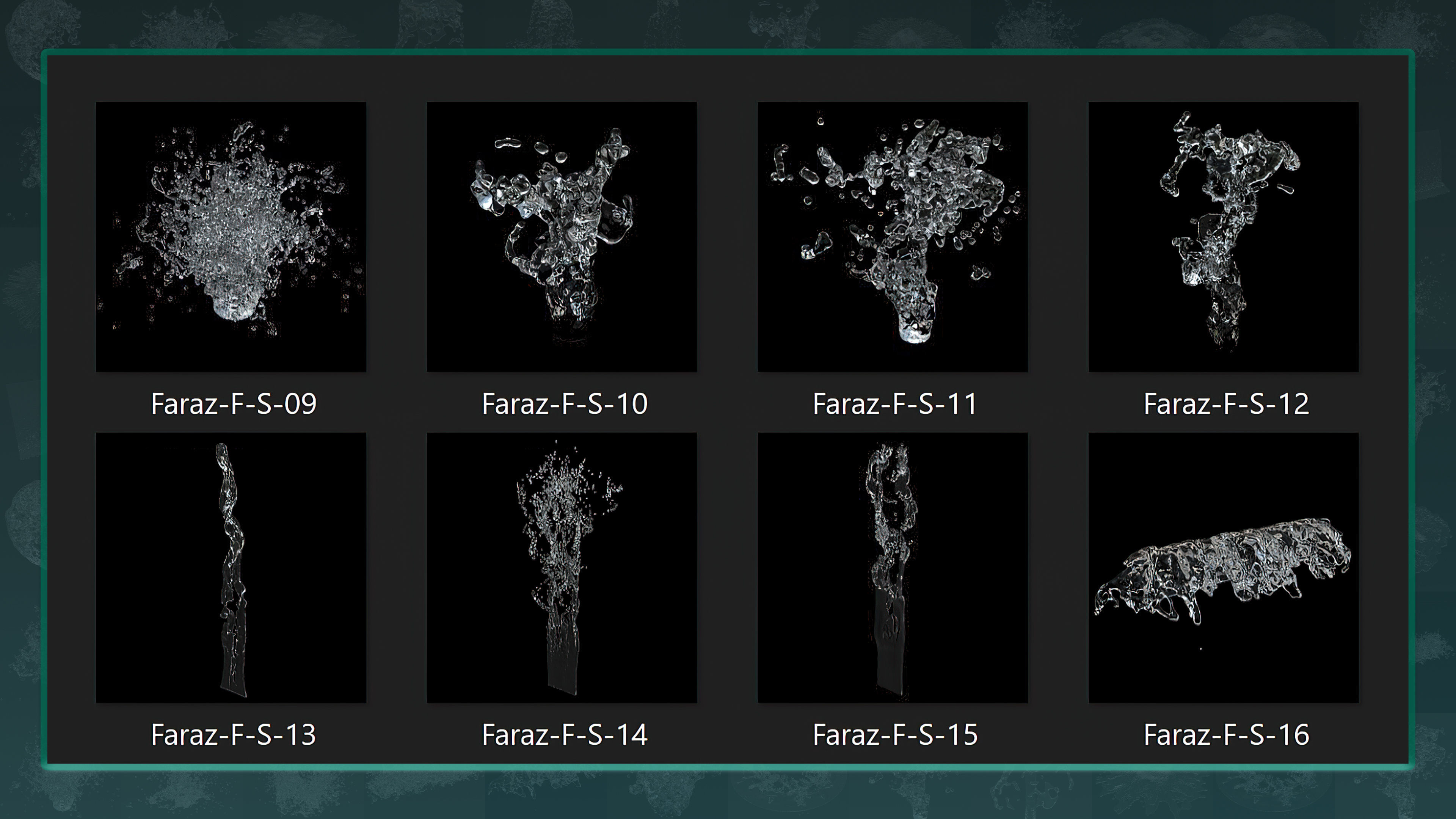 55 Fluid Splash 3D Model and IMM Brush 3D model_2