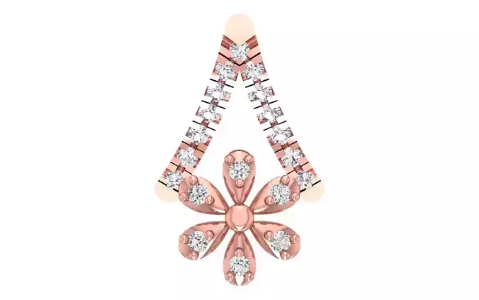 Women Flower Pendant Necklace 3dm STL OBJ FBX Render Details