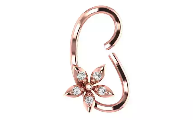 Women Flower Pendant Necklace 3dm STL OBJ FBX Render Details