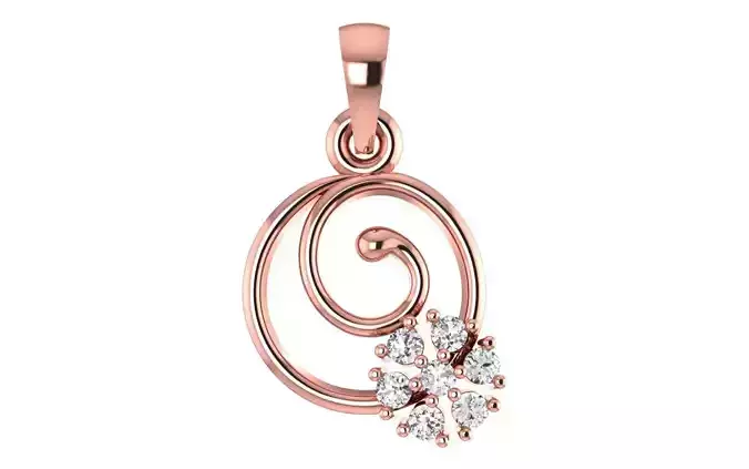 Women Round Shape Pendant 3dm STL OBJ FBX Render Details