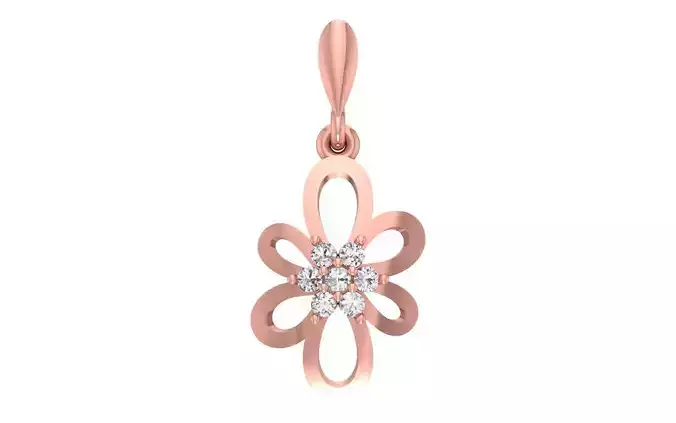 Women Flower Pendant 3dm STL OBJ FBX Render Details