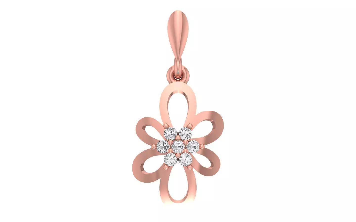 Women Flower Pendant 3dm STL OBJ FBX Render Details 3D print model_0