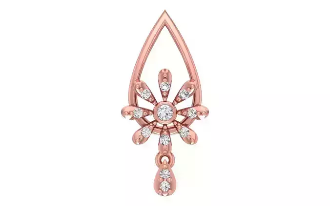 Women Pear Drop Pendant 3dm STL OBJ FBX Render Details