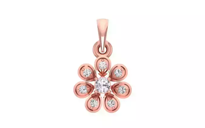 Flower Women Pendant 3dm STL OBJ FBX Render Details 3D print model