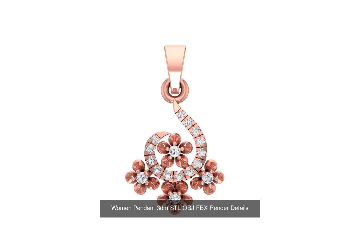 143 Women Unique Pendant 3dm STL OBJ FBX Details Collection _114