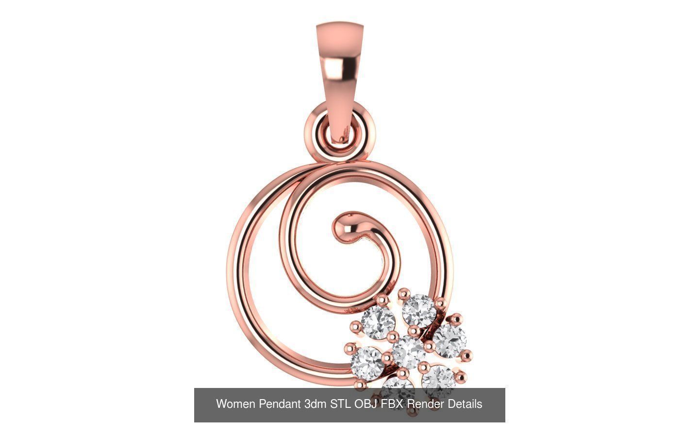 143 Women Unique Pendant 3dm STL OBJ FBX Details Collection _143
