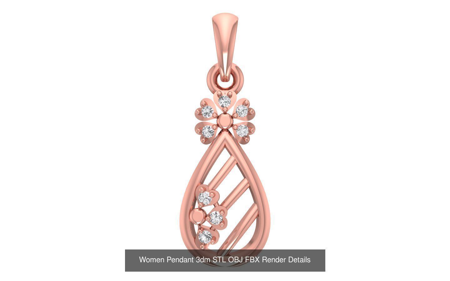 143 Women Unique Pendant 3dm STL OBJ FBX Details Collection _58