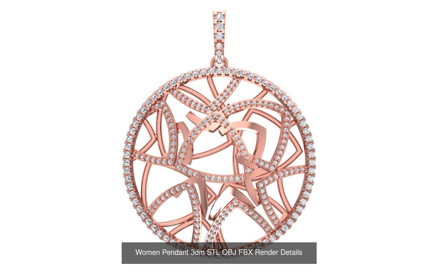 143 Women Unique Pendant 3dm STL OBJ FBX Details Collection _30