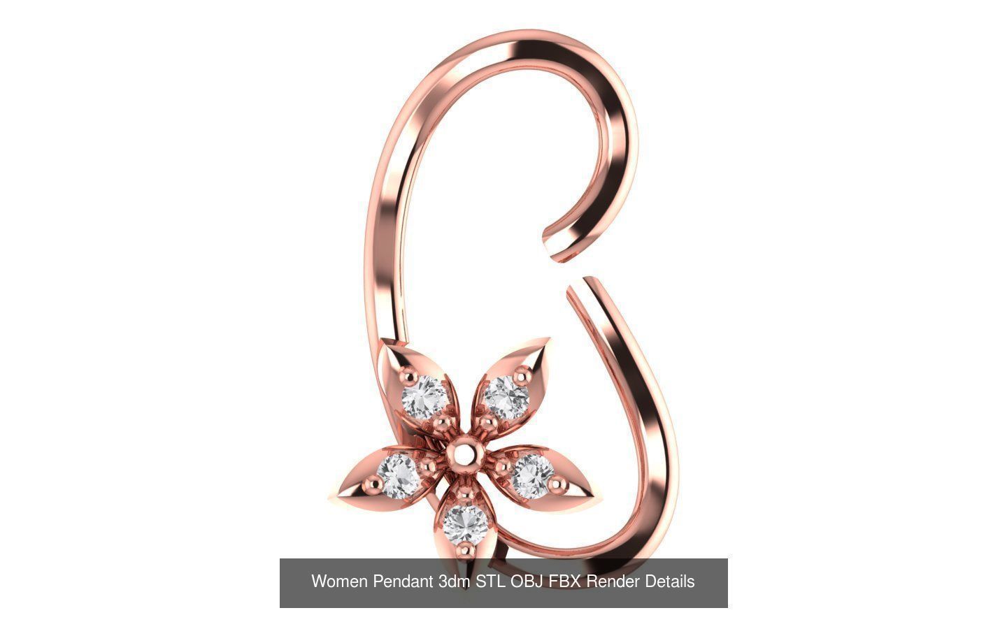 143 Women Unique Pendant 3dm STL OBJ FBX Details Collection _139