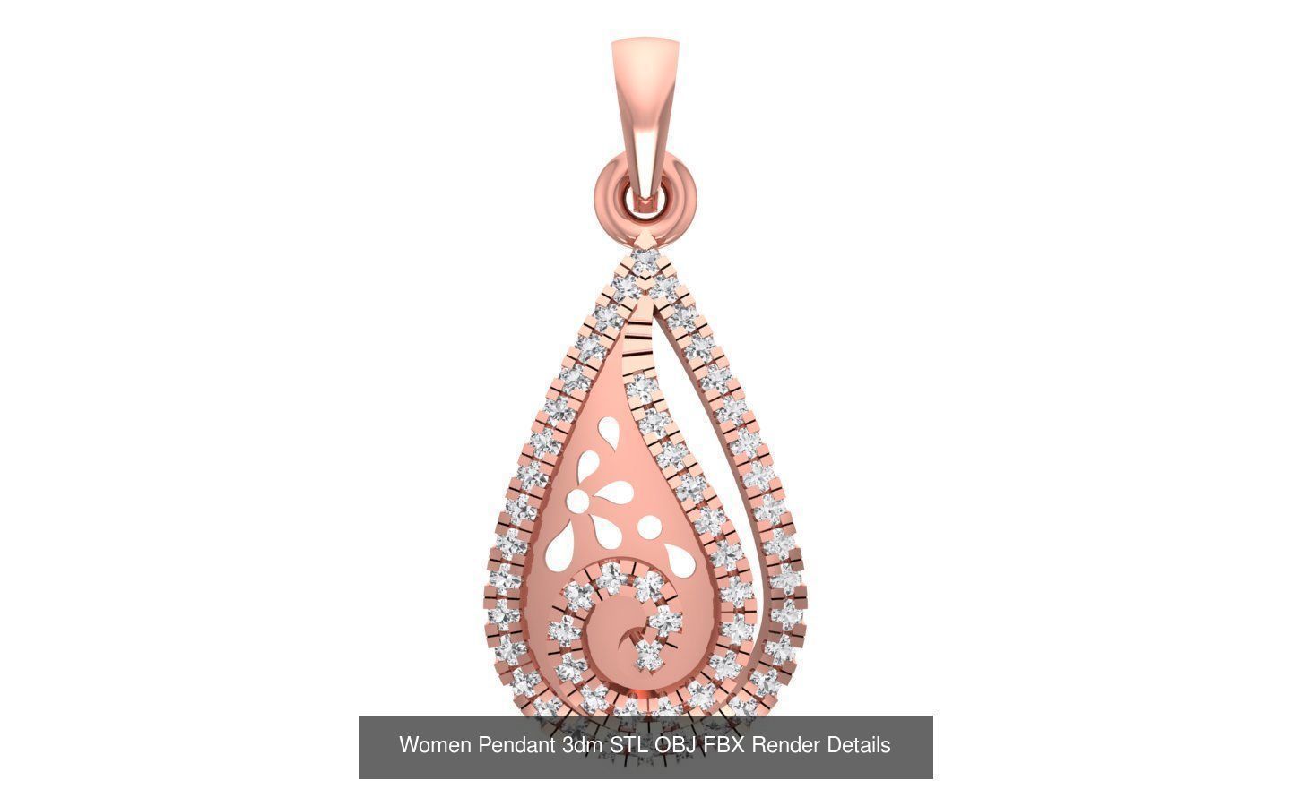 143 Women Unique Pendant 3dm STL OBJ FBX Details Collection _120