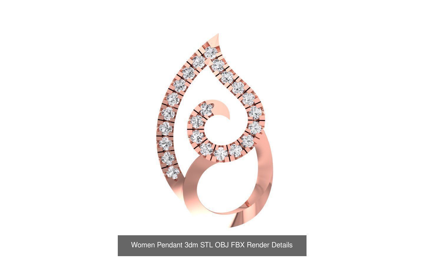 143 Women Unique Pendant 3dm STL OBJ FBX Details Collection _108