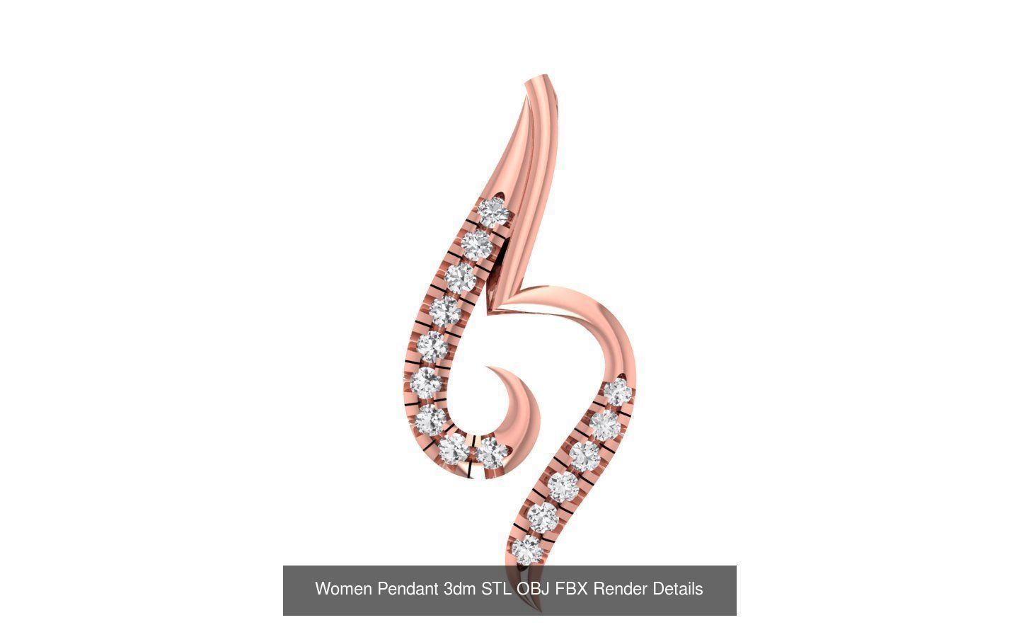143 Women Unique Pendant 3dm STL OBJ FBX Details Collection _91