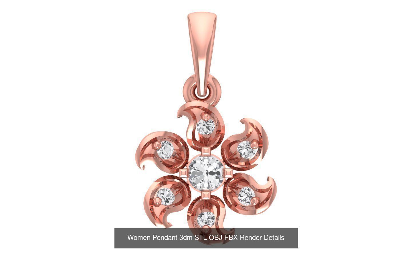 143 Women Unique Pendant 3dm STL OBJ FBX Details Collection _85