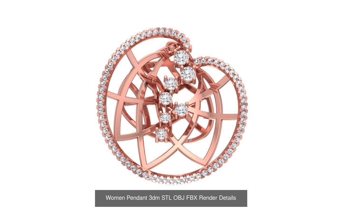 143 Women Unique Pendant 3dm STL OBJ FBX Details Collection _27