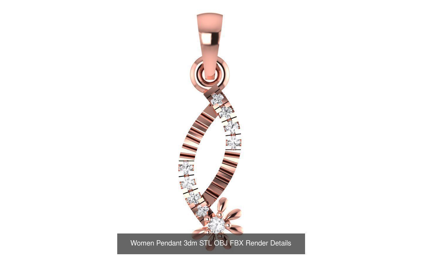 143 Women Unique Pendant 3dm STL OBJ FBX Details Collection _138