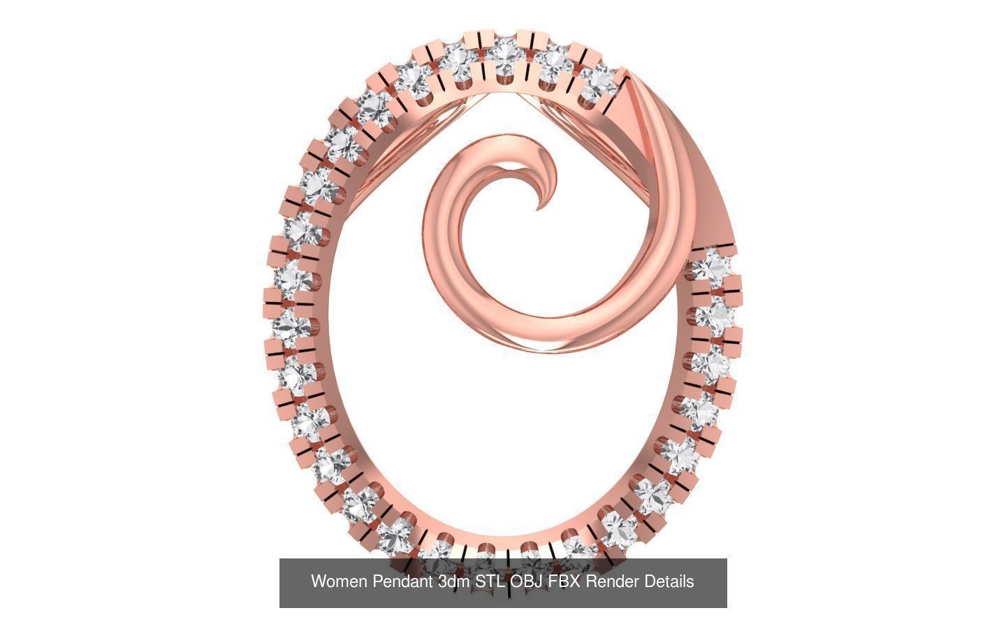 143 Women Unique Pendant 3dm STL OBJ FBX Details Collection _128