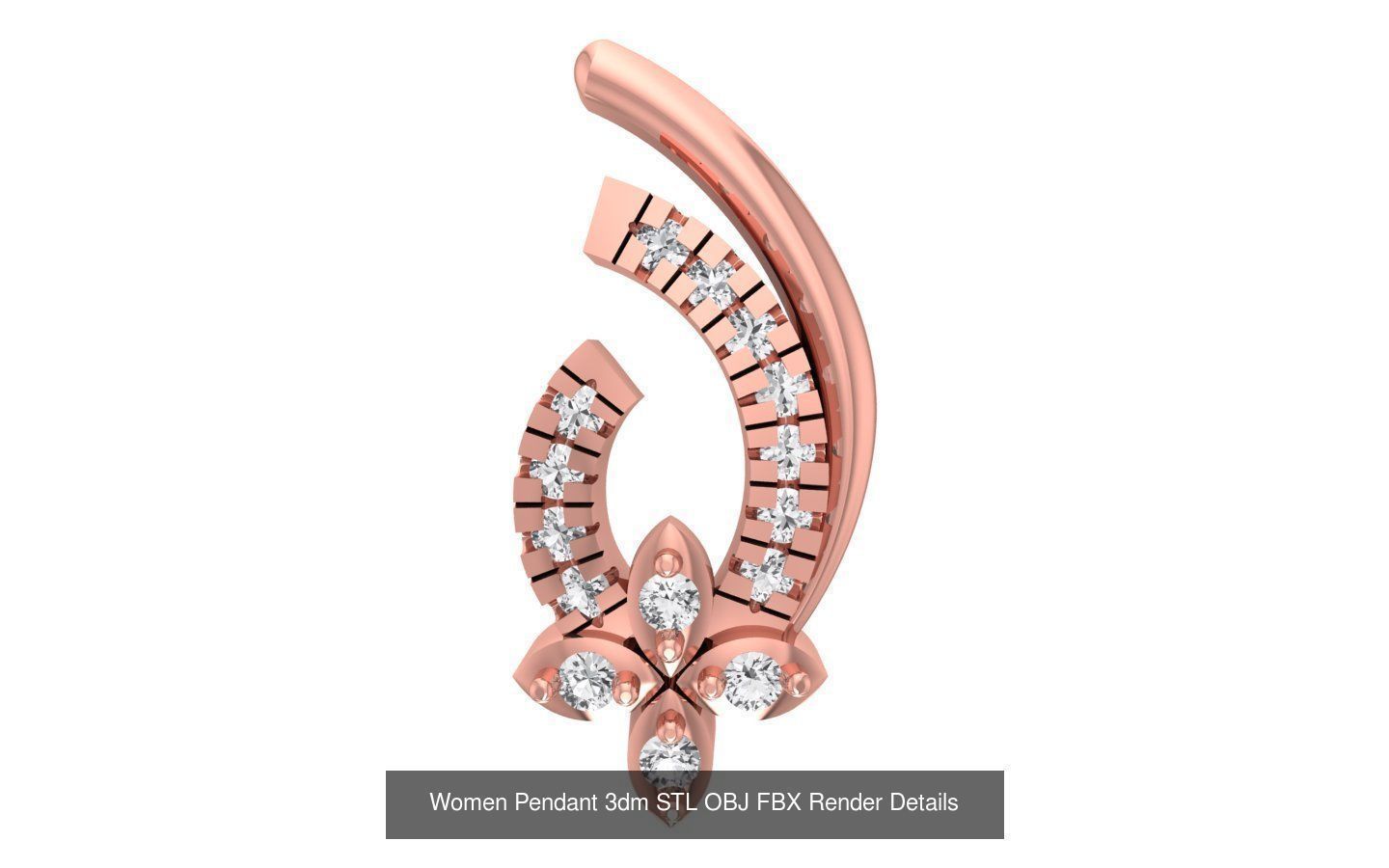 143 Women Unique Pendant 3dm STL OBJ FBX Details Collection _113