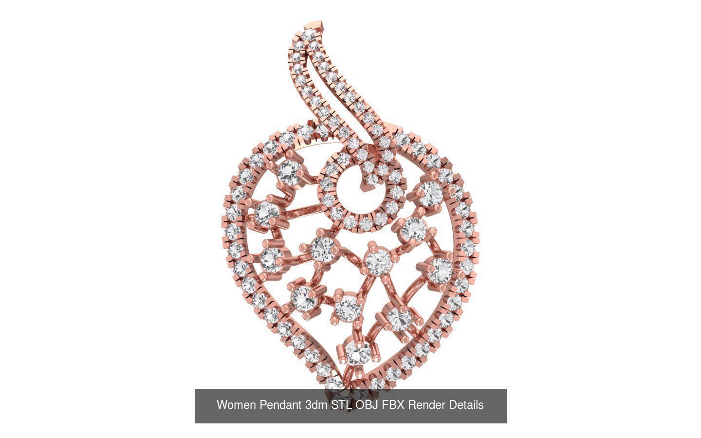 143 Women Unique Pendant 3dm STL OBJ FBX Details Collection _33