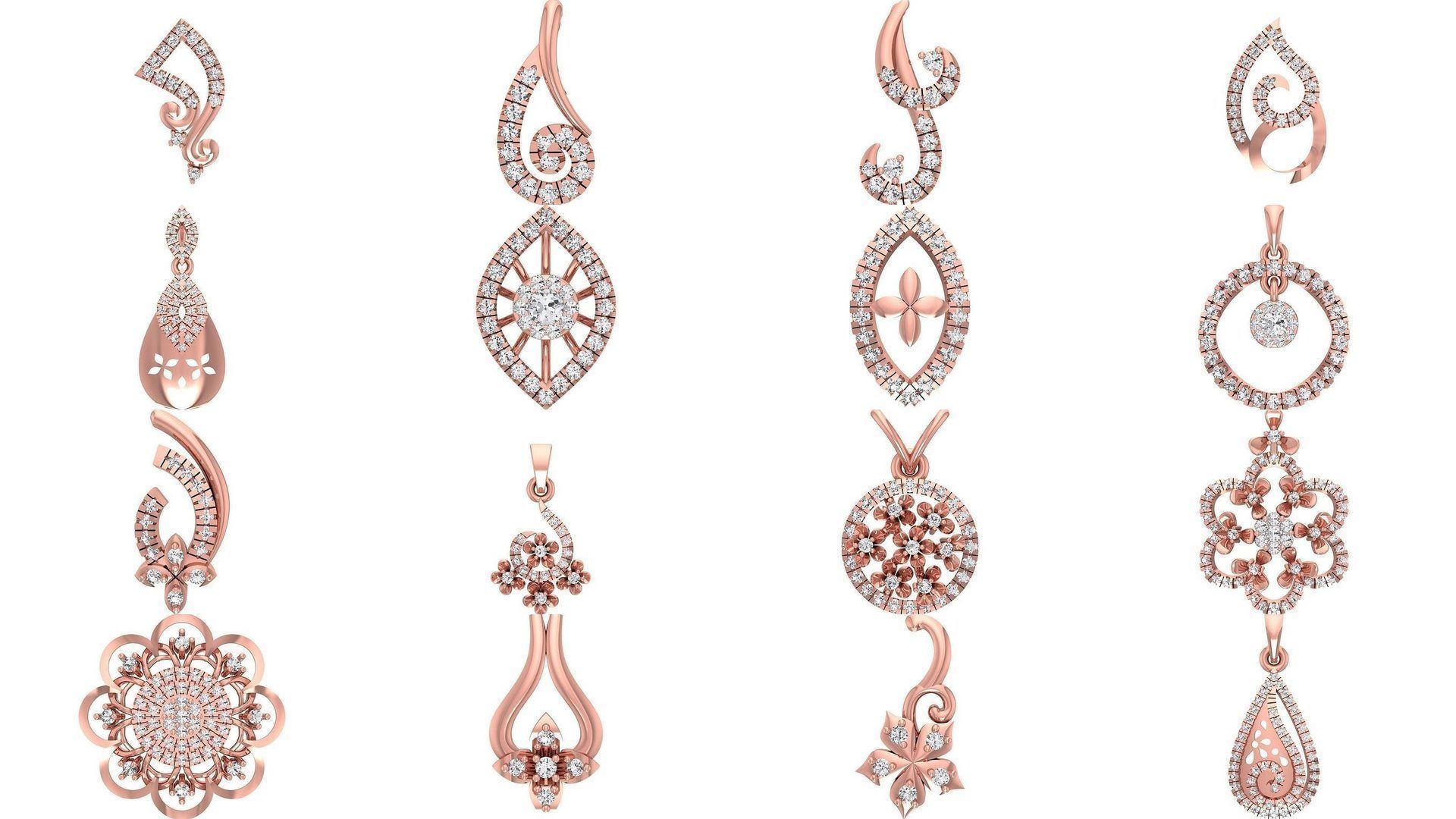 143 Women Unique Pendant 3dm STL OBJ FBX Details Collection _6