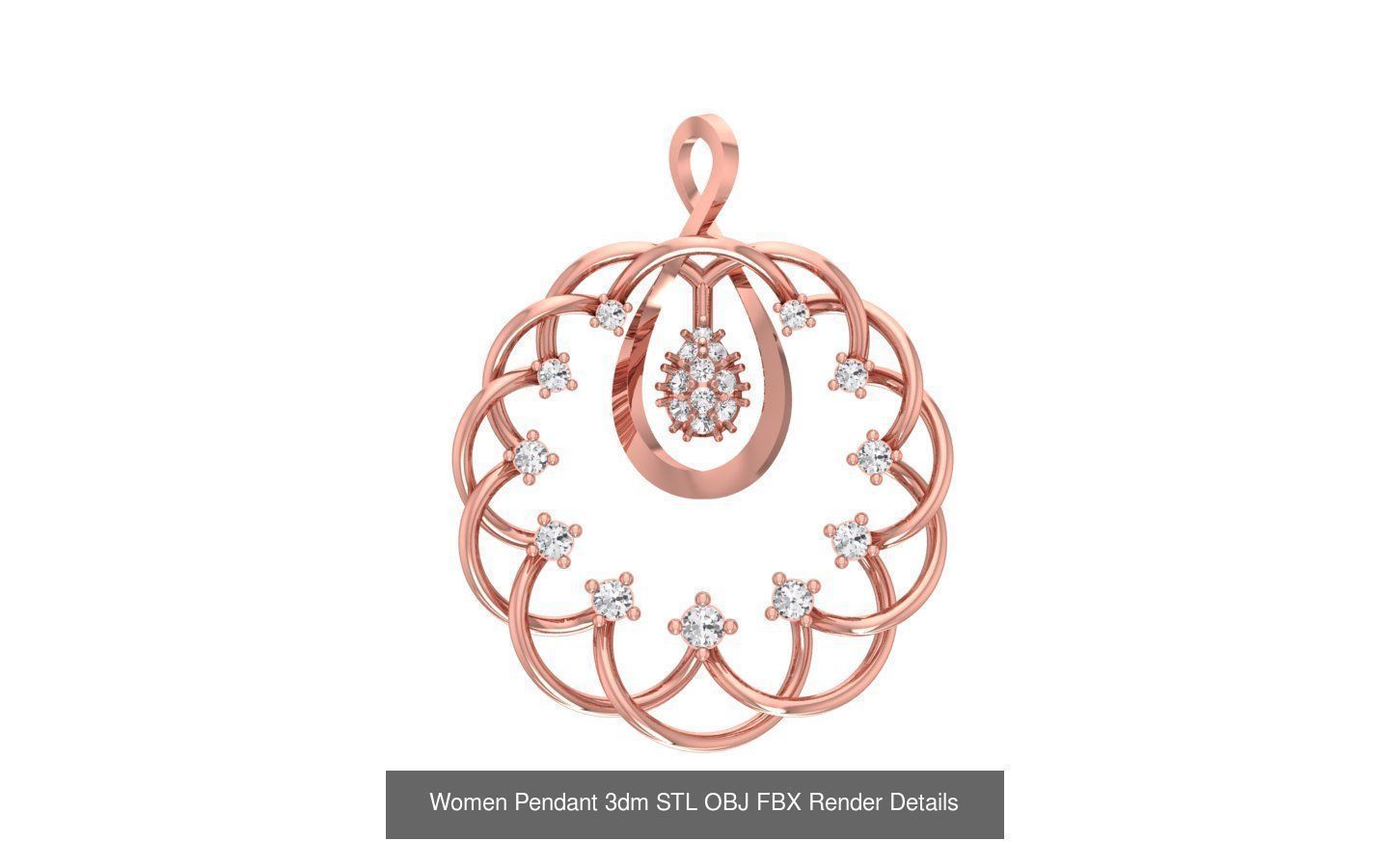 143 Women Unique Pendant 3dm STL OBJ FBX Details Collection _24