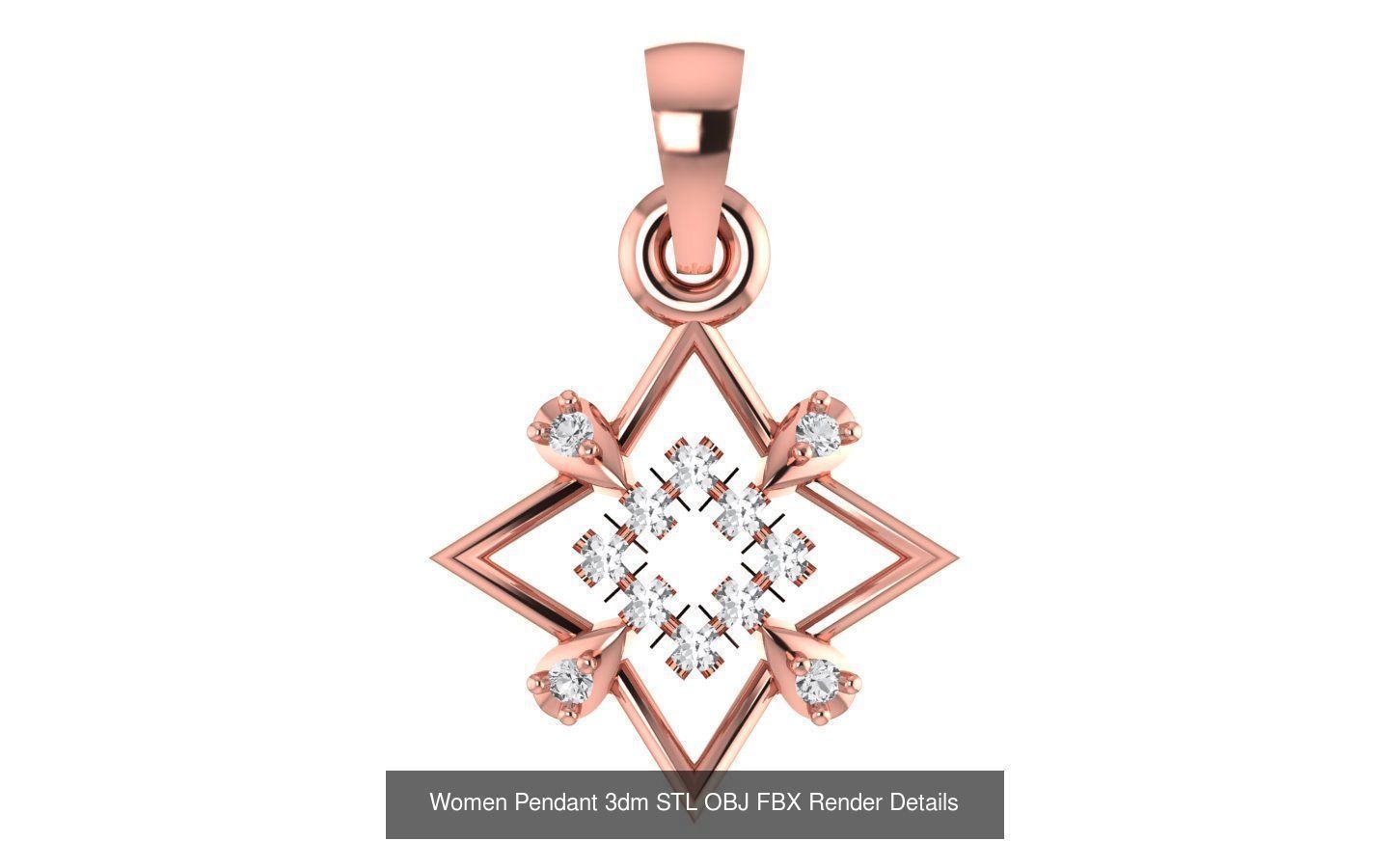 143 Women Unique Pendant 3dm STL OBJ FBX Details Collection _140