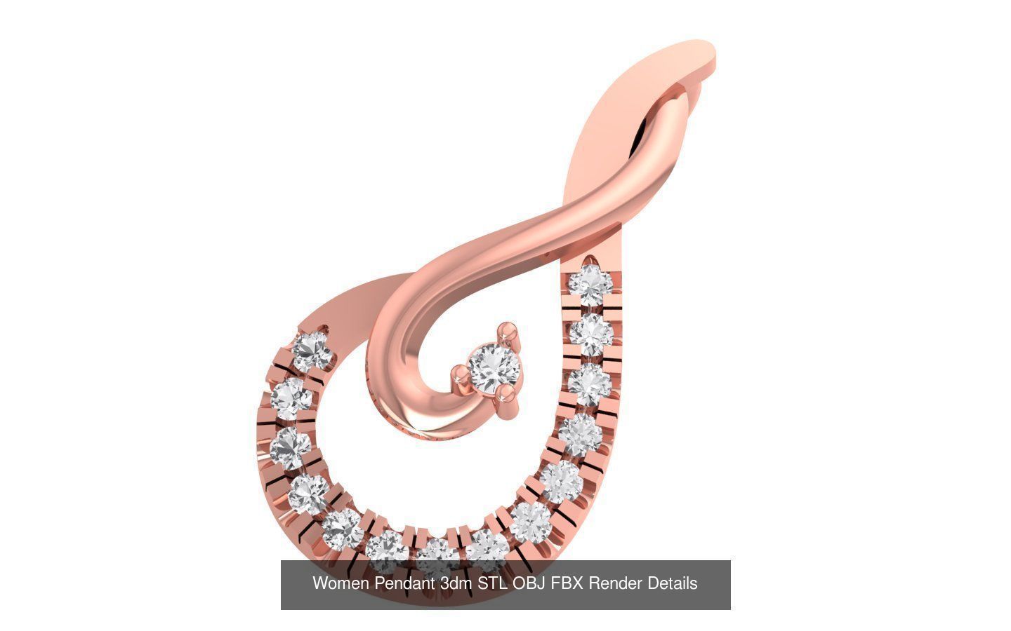 143 Women Unique Pendant 3dm STL OBJ FBX Details Collection _101