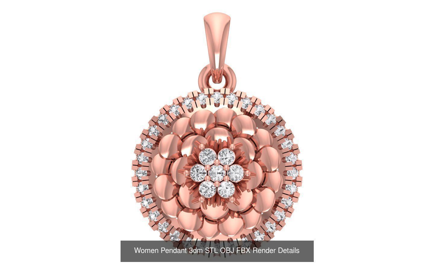 143 Women Unique Pendant 3dm STL OBJ FBX Details Collection _62
