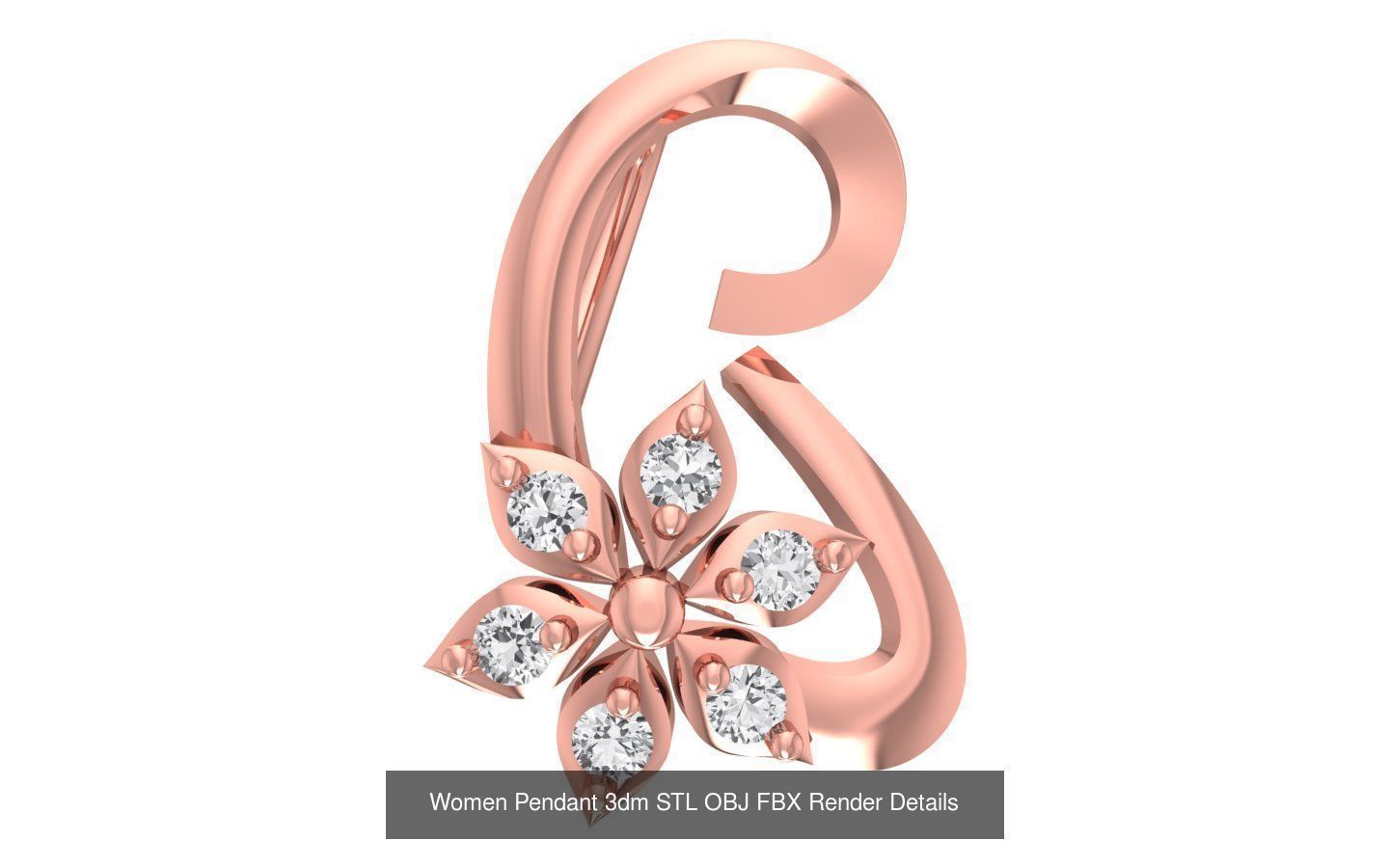 143 Women Unique Pendant 3dm STL OBJ FBX Details Collection _122