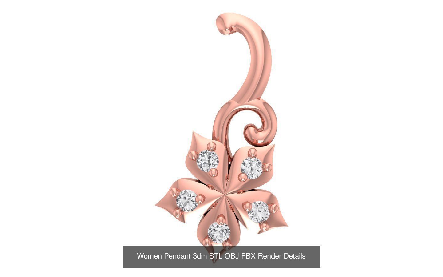 143 Women Unique Pendant 3dm STL OBJ FBX Details Collection _119