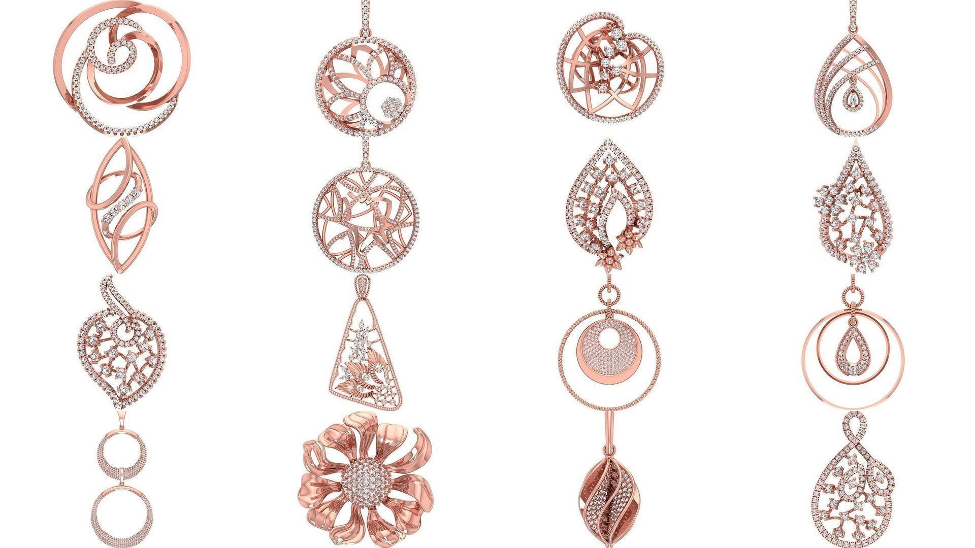 143 Women Unique Pendant 3dm STL OBJ FBX Details Collection _1